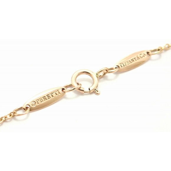 Tiffany Elsa Peretti Visor Yard Pink Gold Diamond Pendant Necklace - Picture 6 of 9